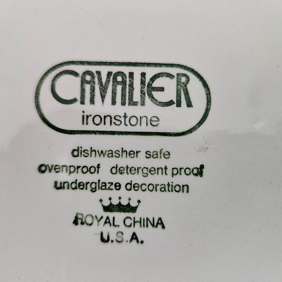 Royal China Cavalier Ironstone 10" Dinner Plate Brown Floral Medallion USA - Picture 4 of 4